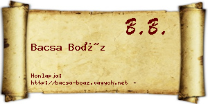 Bacsa Boáz névjegykártya